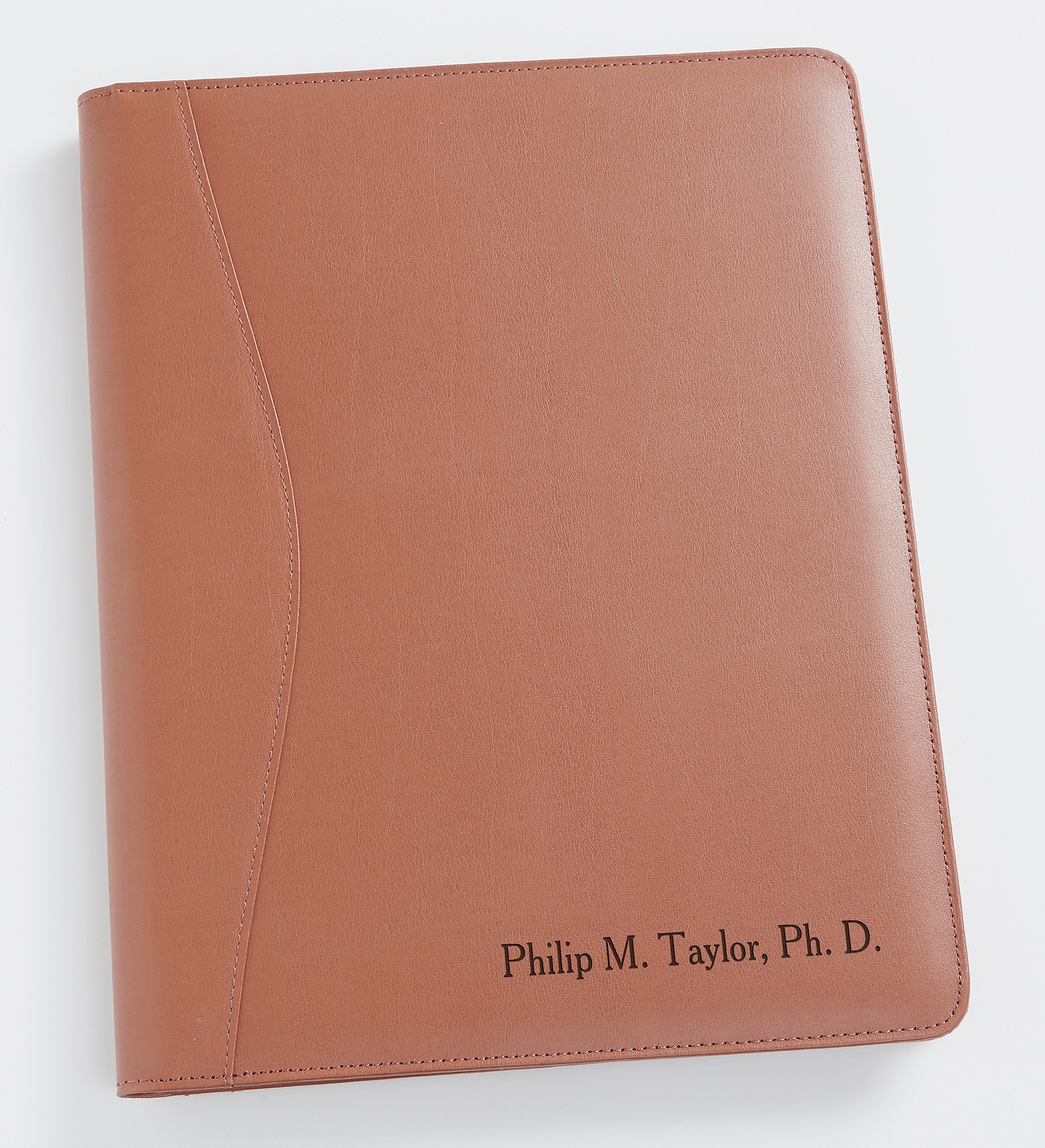 Executive Tan Leather Personalized Portfolio